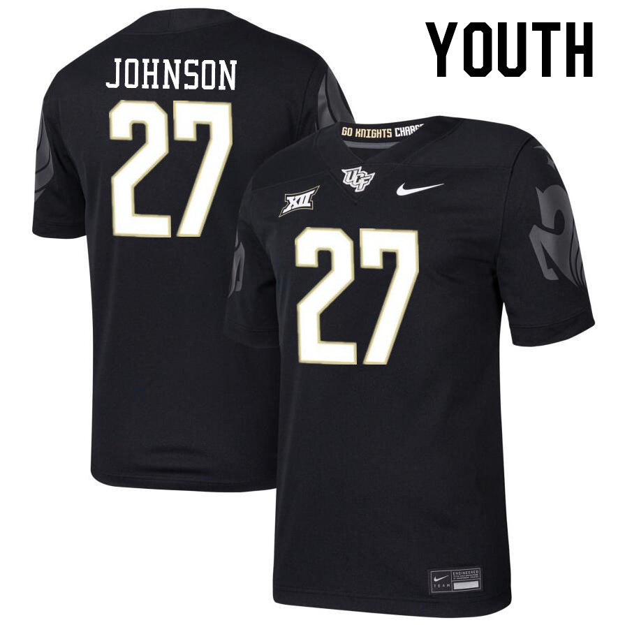 Youth #27 Chasen Johnson UCF Knights Big 12 Conference College Football Jerseys Stitched-Black